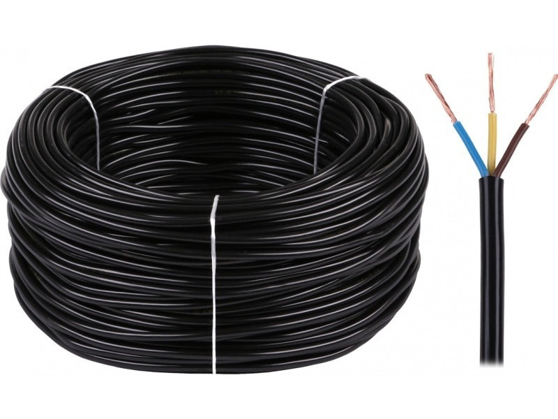 Stroomkabel - 3 x 0.75mm2 - 100 meter - H03VV-F Stroomkabel - 3 x 0.75mm2 - 100 meter - H03VV-F